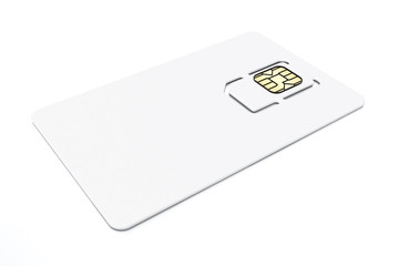 SIM card isolated on white background. 3D illustration