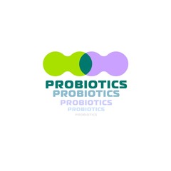 Probiotics logo. Bacteria logo. Concept of healthy nutrition ingredient for therapeutic purposes. Simple flat style trend modern logotype graphic design isolated