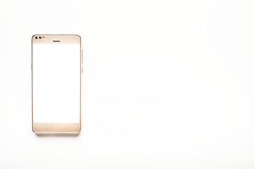 Empty screen of smartphone isolated on white background