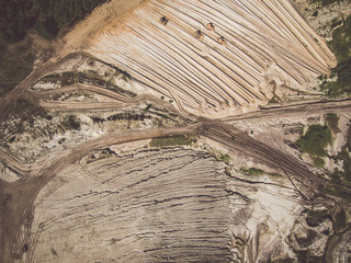 Abstract patterns of the earth around the opencast mine