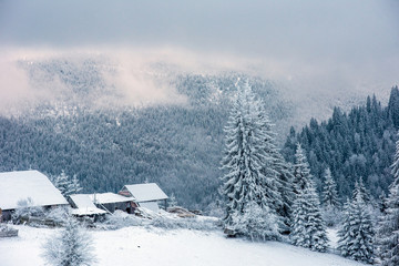 Fototapeta na wymiar Winter countryside landscape