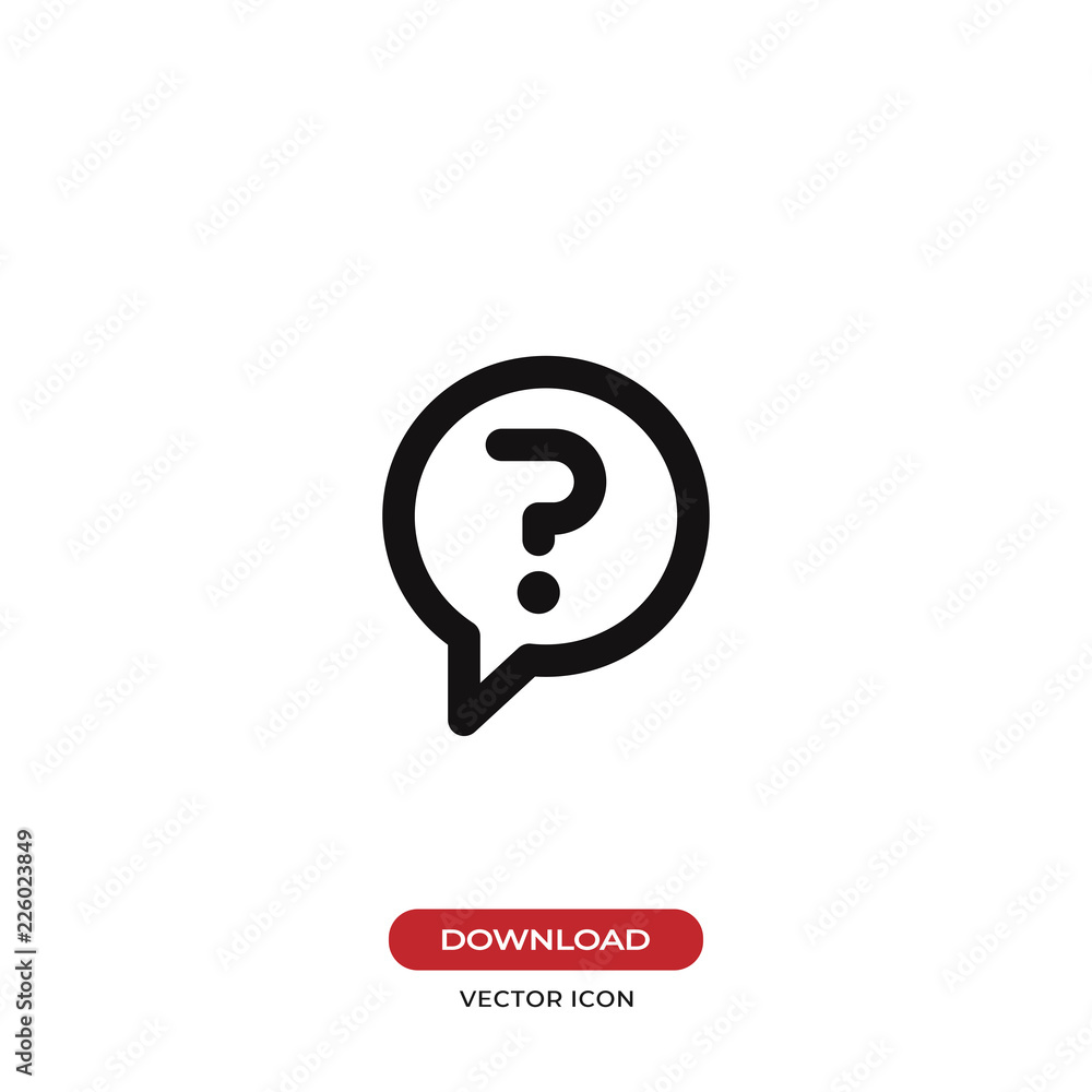 Poster question mark in a speech bubble icon vector