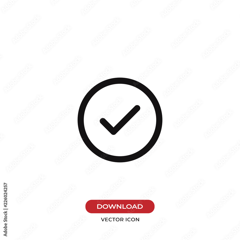 Poster checked button icon vector