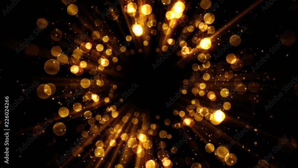 Aufkleber glamour abstract background for celebration with golden particles and dust come from the center. mag