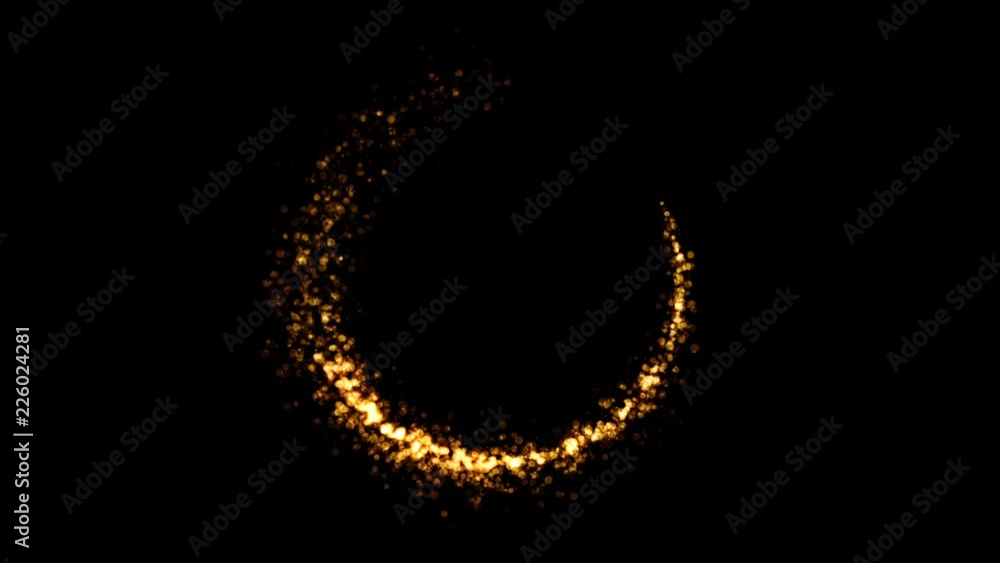 Poster party countdown abstract background with golden comet rotating in space. vibrant frame for special e