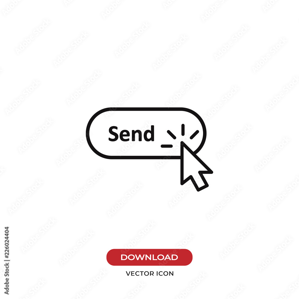 Aufkleber click cursor clicking send button vector icon