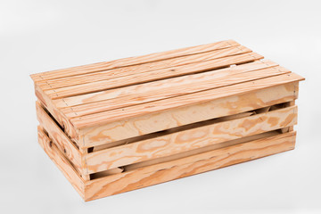 Wooden box with smoked fish