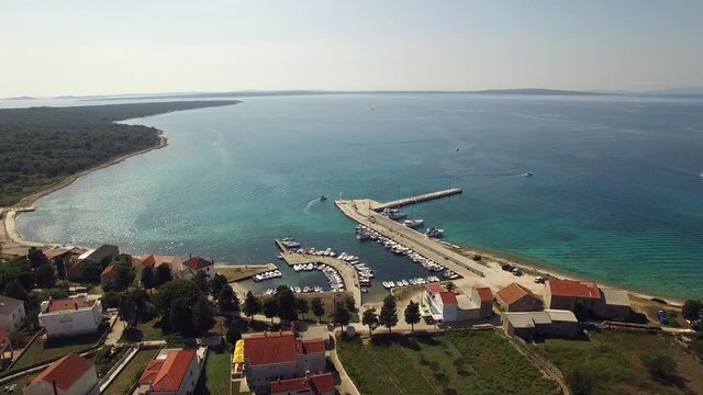 Aerial - Small Croatian coastal village