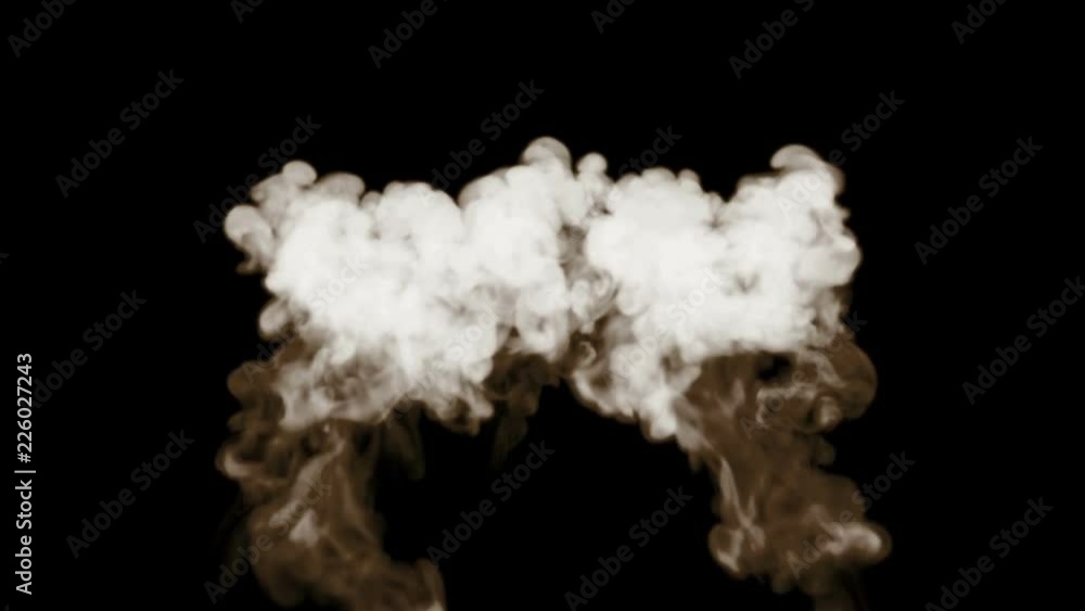 Poster 3d render of smoke simulation on a black background for visual effects with smoke. circular structur