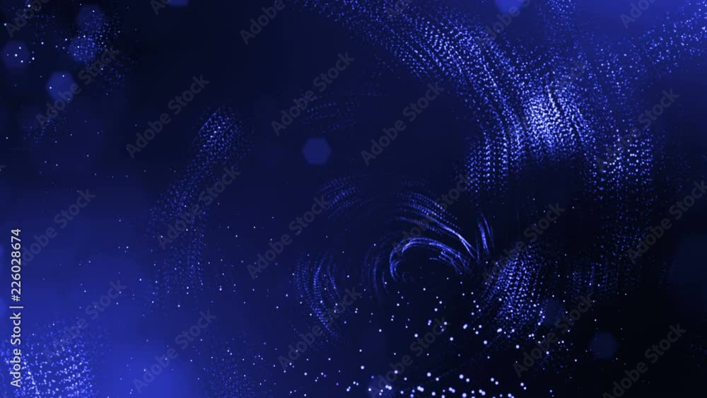 Poster abstract looped dynamic garlands of luminous particles for decoration of christmas and new year's co