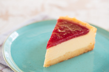 slice of homemade tasty cheesecake