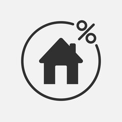 House credit icon isolated on white background. Vector illustration.