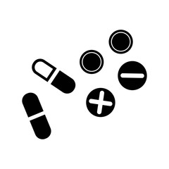 pills medical icon. black isolated
