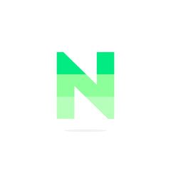 Vector Logo Letter N Green Energy Battery