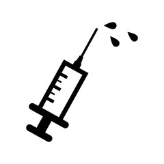 syringe medical icon. black isolated