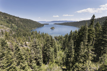 South Lake Tahoe with forests all around
