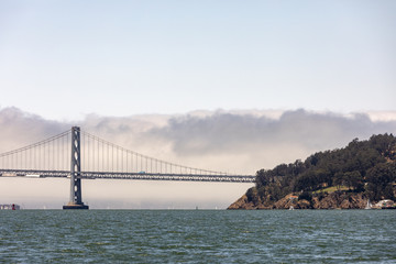 The San Francisco Bay Bridge connecting to land