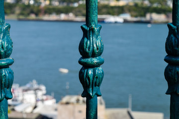 Metal fence close up