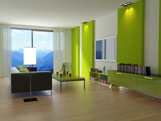 3d render of working office