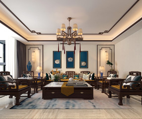3d render of working office