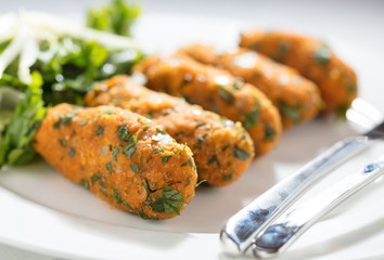 mercimek koftesi,turkish traditional with bulgur and lentil paste