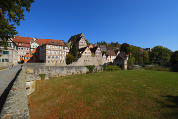 Schwäbisch Hall,Baden-Württemberg, Deutschland : Altstadt am Kocherufer