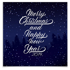 Fototapeta na wymiar Unique lettering Merry Christmas and Happy New Year for your projects