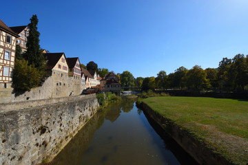 Schwäbisch Hall,Baden-Württemberg, Deutschland : Altstadt am Kocherufer