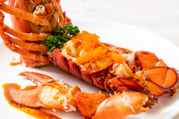 Lobster tail steak with sauce