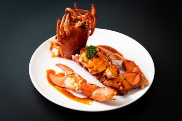 Lobster tail steak with sauce