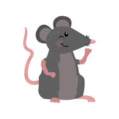 Cute mouse in cartoon style