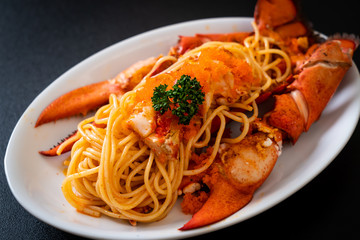 lobster spaghetti with shrimp egg