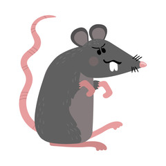 Cute mouse in cartoon style