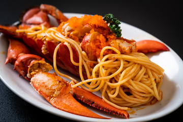 lobster spaghetti with shrimp egg