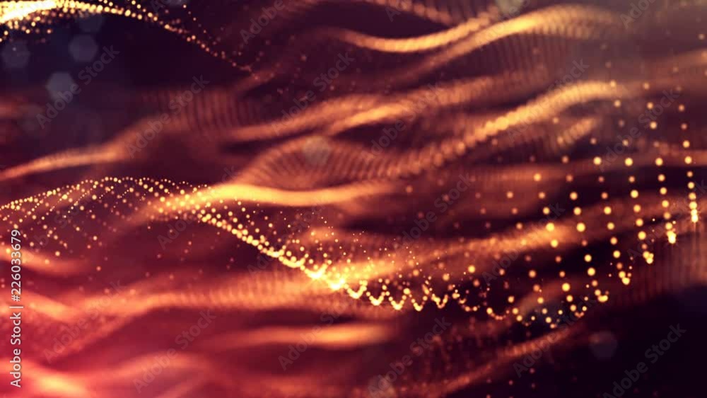 Poster abstract looped dynamic garlands of luminous particles for decoration of christmas and new year's co