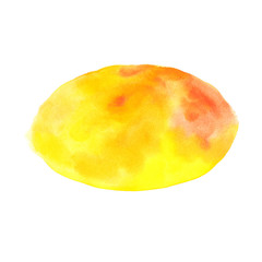 Watercolor hand painted background. Spot isolated on white. Abstract template design.