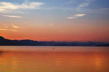 Coastal sunset background 