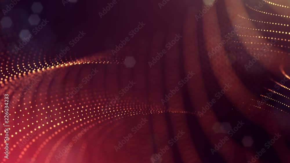 Poster abstract looped dynamic garlands of luminous particles for decoration of christmas and new year's co