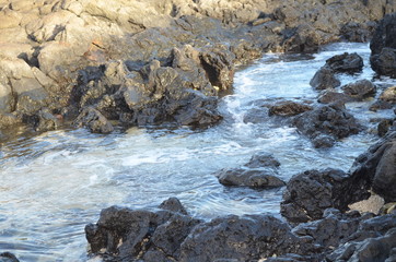 Wavy Beaches of Oahu Island Hawaii USA