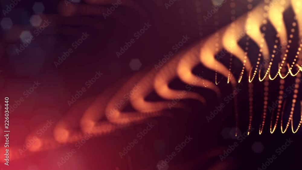 Poster abstract looped dynamic garlands of luminous particles for decoration of christmas and new year's co