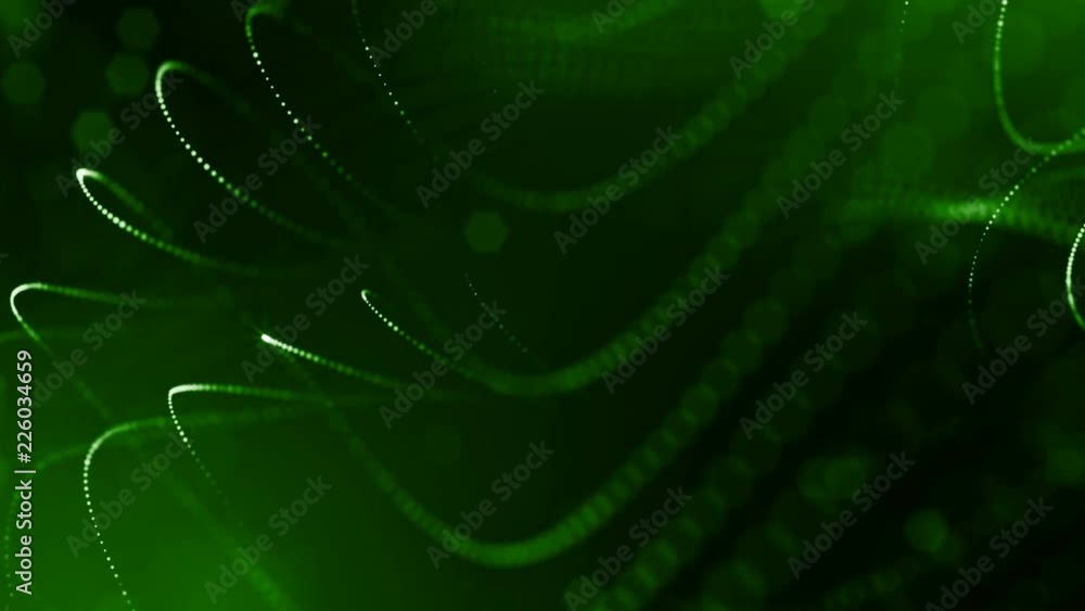 Poster abstract looped dynamic garlands of luminous particles for decoration of christmas and new year's co