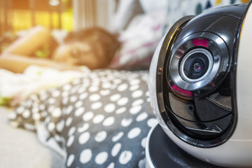 Security camera watch children sleeping 