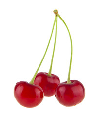 red cherries isolated on white background