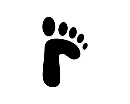 Footprints like Initial Letter r Sign Symbol Icon Logo Vector