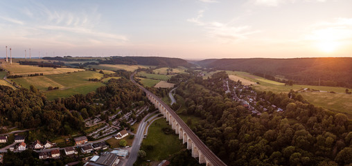 Altenbeken bei Sonnenuntergang, Luftaufnahme