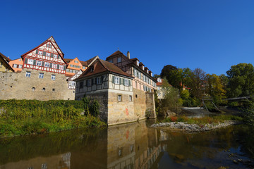 Schwäbisch Hall,Baden-Württemberg, Deutschland : Altstadt am Kocherufer