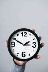 clock being adjusted backward or forward.