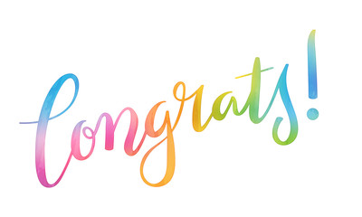 CONGRATS! brush calligraphy banner