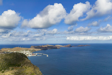 rocky coastline on Madeira Island, atlantic ocean, Portugal