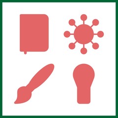 4 sketch icon. Vector illustration sketch set. brush and paint brush icons for sketch works